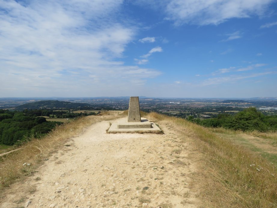 Marker or topograph on Painswick Beacon